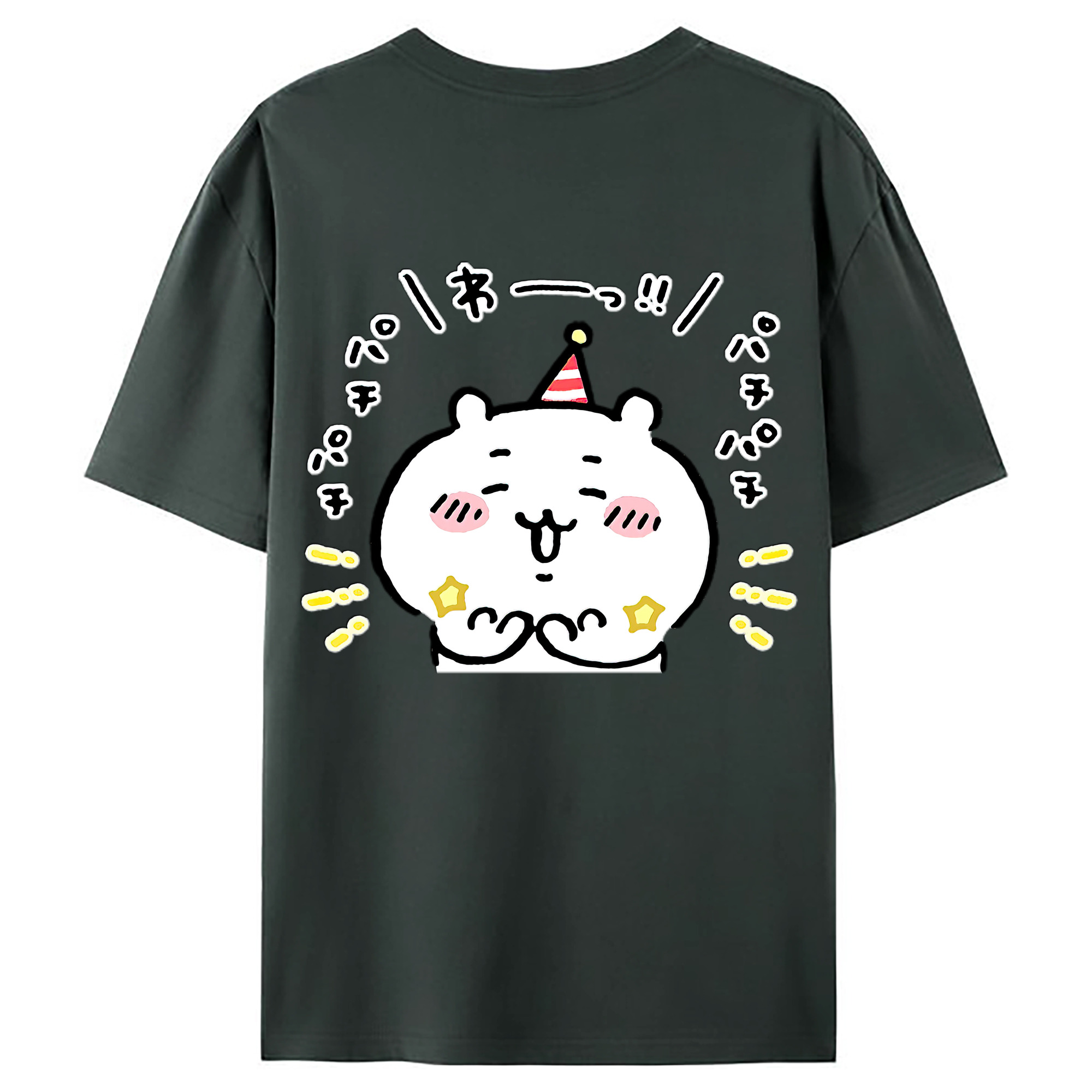（画像用） ちいかわ ちいかわ Chii-kawa chiikawa 綿100％ メンズ半袖Tシャツ（バックプリント） 通気性
